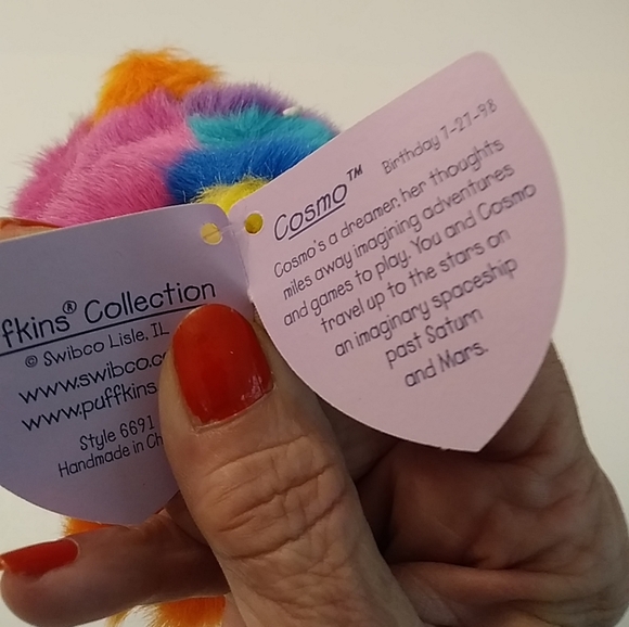 Swibco Puffin COSMO Rainbow Bear with Tags ST. JUDE 1998 - Picture 4 of 5